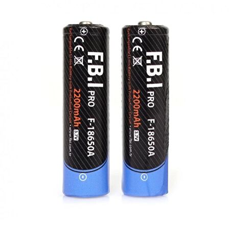 F 18650a 3.7v 2200mah Şarj Edilebilir Li-ion Pil El Feneri Pili 2 Adet