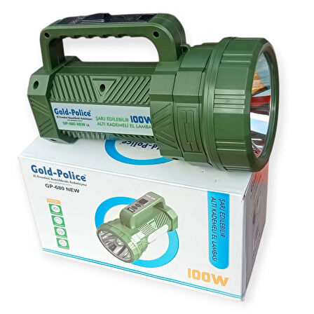 Gold Police Gp-680 Şarjlı El Feneri Projektör 100 Watt