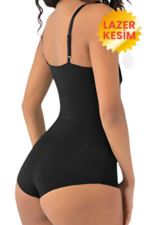 Uniquetrenders Kadın Lazer Kesim İnceltici ve Toparlayıcı Göğüs Altı Askılı Body Korse 2'li Set