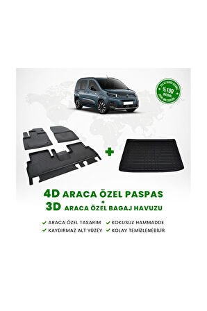 Citroen Berlingo 4D Havuzlu Paspas ve Bagaj Havuzu 2019 Model Ve Sonrası