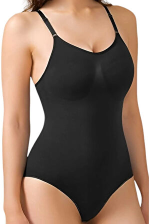 Uniquetrenders Kadın Dikişsiz Toparlayıcı ve İnceltici Çıtçıtlı İp Askılı Slip Body  Korse