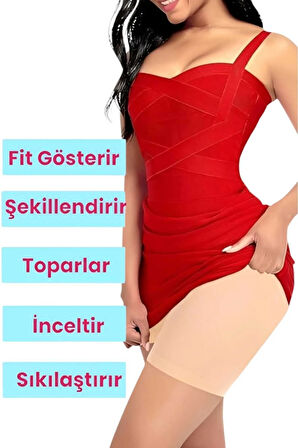 Uniquetrenders Kadın Dikişsiz Doğum Sezeryan Sonrası Toparlayıcı Selülit Önleyici Paçalı Korse 3'lü Set