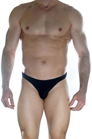 Don Moris Erkek Arkası Metalli Siyah String