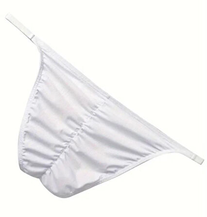 Erkek Beyaz Büzgülü Slip İç Giyim