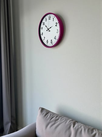 36 Cm Pembe Dekoratif Duvar Saati iegxx