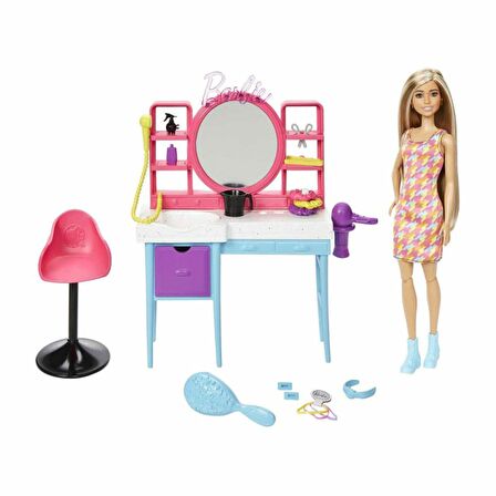 FABBATOYS HKV00 Barbie Muhteşem Kuaför Oyun Seti