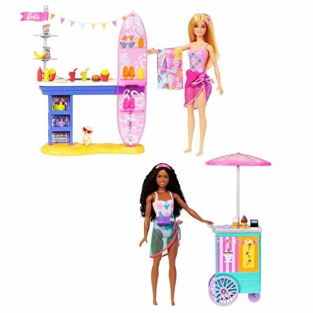FABBATOYS HNK99 Barbie Brooklyn ve Malibu'nun Sahildeki Yiyecek Standı