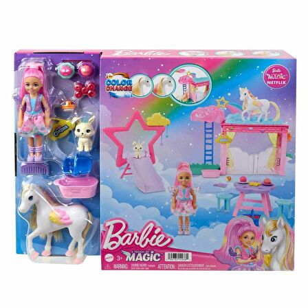 FABBATOYS HNT67 Barbie A Touch Of Magic Chelsea ve Pegasus Oyun Seti