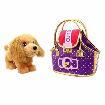 FABBATOYS Cutekins Taşıma Çantalı Peluş Köpek