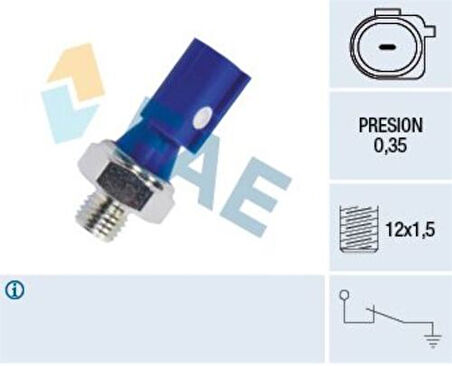 FAE 12841 Yağ Basınç Sensörü A-Serisi W169 04-12 B-Serisi W245 05-11-Smart Fortwo Coupe (451) 09- A0051530428