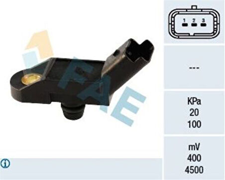 FAE 15009 Hava Basınç Sensörü P106 206 P306 P405 P607 P806 P307 P106 YM 206 P406 P807 C8 P407 Saxo Xsara II Xsara Picasso C5 Xantia 1920.AN