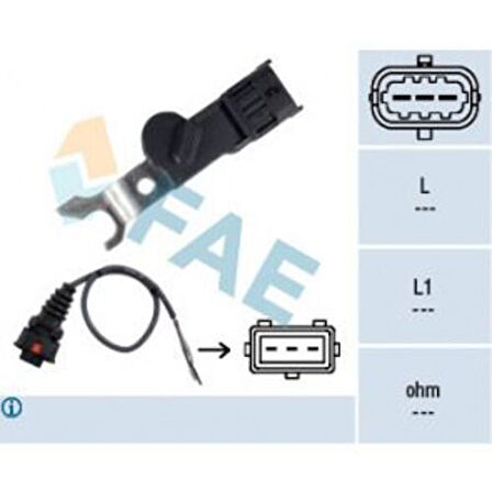 FAE 79167 Eksantrik Devir Sensörü Kablolu Omega B 94-03x20XEV Astra F 92-98 C18Xe X18Xe X20XEV Vectra A 89-95 9012039