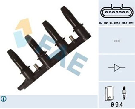 FAE 80321 Ateşleme Bobini Corsa E Astra J Insignia A Aveo T300 Mokka Zafira C Cruze A16XER B15 1208086