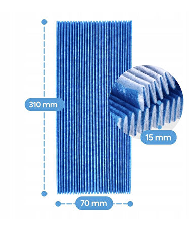 Faf  5ADET Daikin MC707-W. KAC972A4  Uyumlu Hepa Filtre