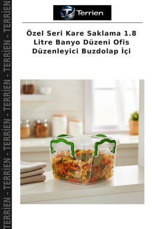 Özel Seri Kare Saklama 1.8 Litre Banyo Düzeni Ofis Düzenleyici Buzdolap İçi