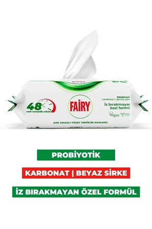 Çok Amaçlı Yüzey Temizleme Mendili 100 Yaprak | Limon Yağlı | Beyaz Sabun |