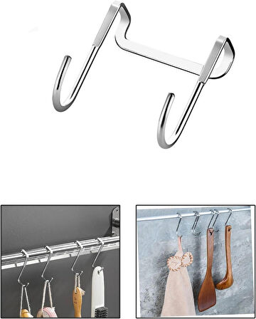 Microcase Paslanmaz Çelik Metal Banyo Duşakabin Mutfak vb Alanlar için Askılık S Model - SİYAH AL4837  1 Adet