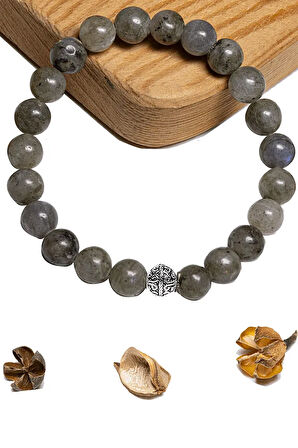 Sertifikalı Aaa+ Kalite Labradorit Taşı Bileklik - Gümüş Aparatlı