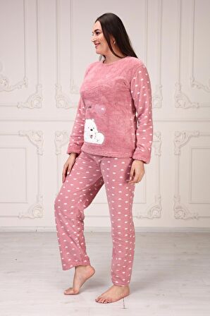 Ayıcık Baskılı Polar Pijama Takım