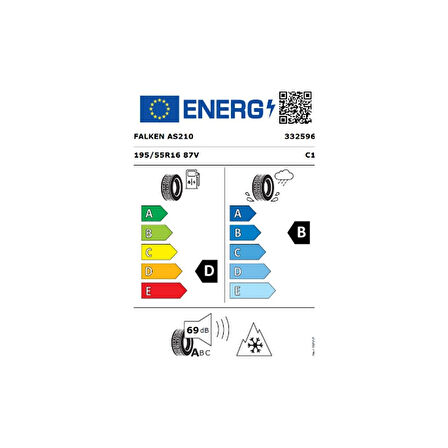 Falken 195/55 R16 87V Euroall Season As210 Oto 4 Mevsim Lastiği ( Üretim Yılı: 2024 )