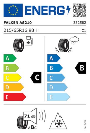 Falken Euroall Season AS210 215/65R16 98H M+S 3PMSF 4x4 4 Mevsim Lastiği (Üretim Yılı: 2026)