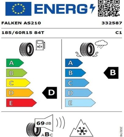 Falken 185/60 R15 TL 84T EUROALL SEASON AS210 Dört Mevsim Lastiği (Üretim Tarihi:2026)