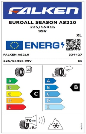 Falken 225/55 R16 TL 99V XL EUROALL SEASON AS210 Oto 4 Mevsim Lastiği (Üretim Tarihi:2026)