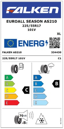 Falken 225/55 R17 TL 101V XL EUROALL SEASON AS210 Dört Mevsim Lastiği (Üretim Tarihi:2026)
