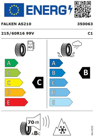 Falken 215/60 R16 TL 99V XL EUROALL SEASON AS210 Dört Mevsim Lastiği (Üretim Tarihi:2026)