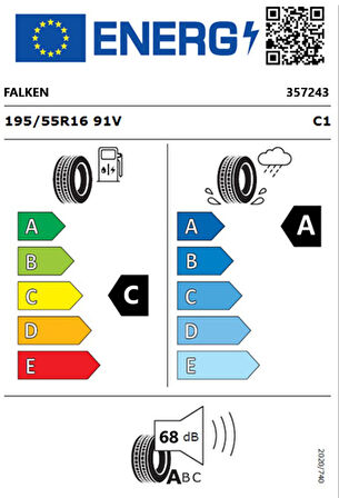 Falken 195/55 R16 TL 91V XL ZIEX ZE320 Yaz Lastiği (Üretim Tarihi:2025)   
