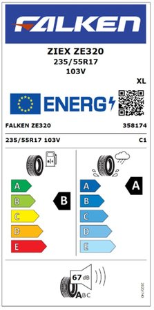 Falken 235/55 R17 TL 103V XL ZIEX ZE320 Oto Yaz Lastiği (Üretim Tarihi:2026)