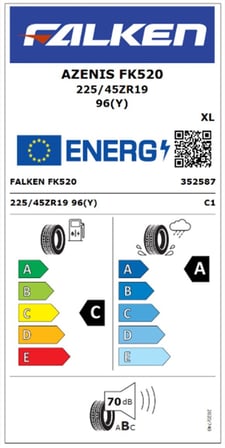 Falken 225/45 ZR19 TL 96Y XL AZENIS FK520 Oto Yaz Lastiği (Üretim Tarihi:2026)