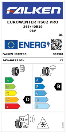 Falken 245/40 R19 98V XL EuroWinter HS02 PRO Kış Lastiği Üretim 2026