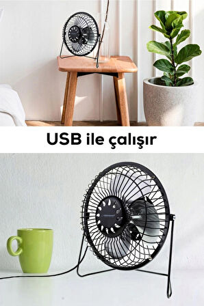 QASUL Usb'li Sessiz Mini Masaüstü Vantilatör – Kompakt ve Taşınabilir Tasarım