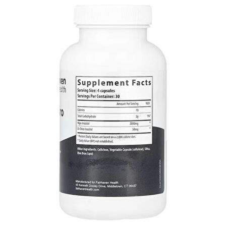 Fairhaven Health, Myo + D-Chiro Inositol, 120 Caps