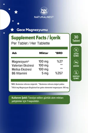 Naturalnest Day Night Magnezyum 60 Tablet 2 Adet