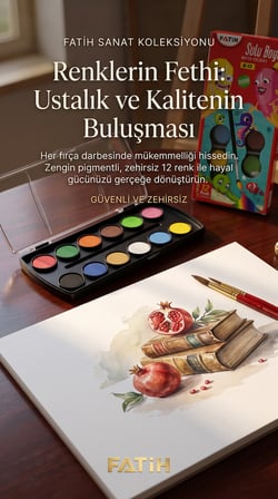 Fatih Sulu Boya S-12 12 Renk Tablet 2'li Avantaj Paket Yıkanabilir Okul Boyası Seti