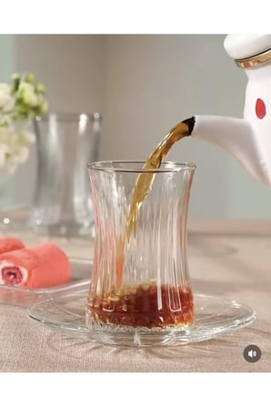 Elysia Çay Bardağı Çay Takımı Seti 12 Parça Çay Seti 6 Kişilik