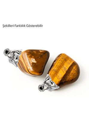 Sertifikalı Tamburlanmış Gerçek Kaplan Gözü Taşı Kolye