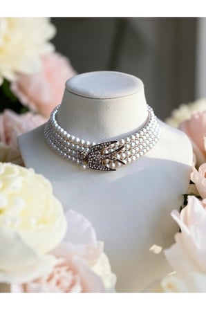 Zirkon Taşlı Choker İnci Kolye Kırlangıç Kuş Figürlü