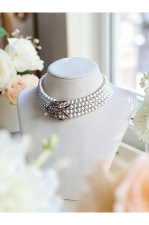 Zirkon Taşlı Choker İnci Kolye Kırlangıç Kuş Figürlü