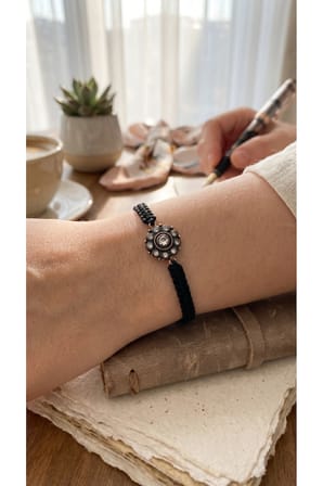 Zirkon Taşlı Gül Miracle Makrome Bileklik
