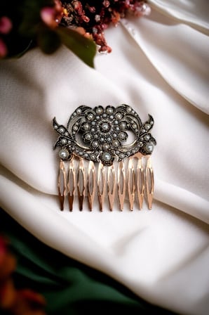 Kristal Taşlı Vintage Tarak Topuz Toka