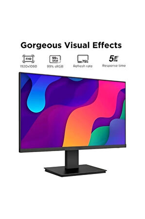21.5" 22n1 Led 6ms 75hz Vga, Hdmı Vesa 1080p Siyah Monitör