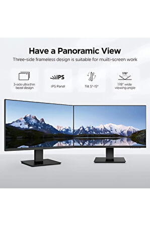 21.5" 22n1 Led 6ms 75hz Vga, Hdmı Vesa 1080p Siyah Monitör