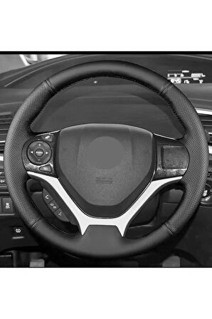 HONDA CİVİC FB7 ARACA ÖZEL DİKMELİ DİREKSİYON KILIFI (SİYAH NOKTALI-BENTLEY DERİ)