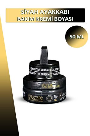 Bağcık + Fabcare Ayakkabı Bakım Kremi Boyası Cam Kavanoz Süngerli 50 ML Set