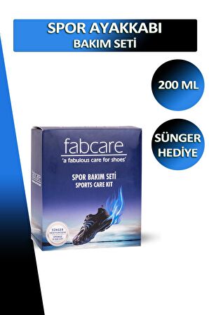 Bağcık + Fabcare Spor Ayakkabı Bakım Seti Sünger Hediyeli 200 ML Set