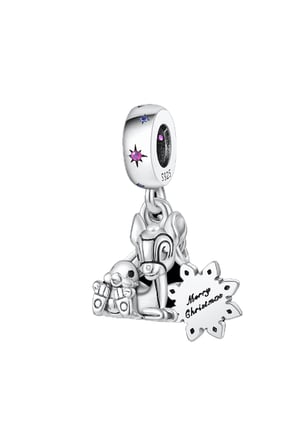  Bambi ve Thumper Sallantılı 925 Ayar Gümüş Charm