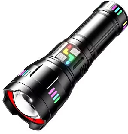 Pro F-3002 Alüminyum Tg Led Gece Şeritli Type-c Şarjlı El Feneri
